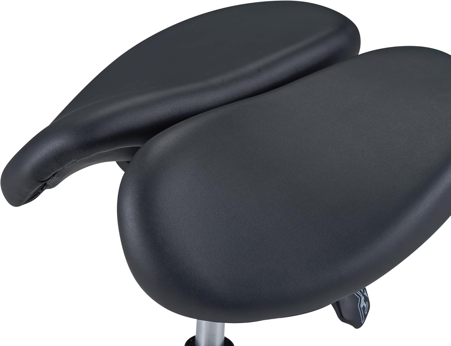 Black Ergonomic Saddle Stool with Aluminum Base L78073