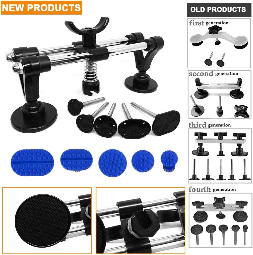 Auto Body Repair Tool Kit with Double Pole Bridge Dent Puller and Glue Set H45212