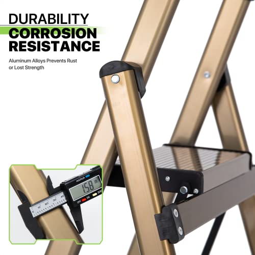 Aluminum 3-Step Folding Step Stool with Padded Grip X4917