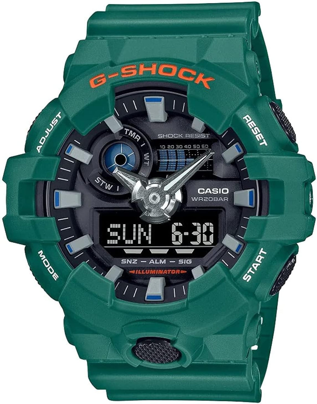Green Digital Analog Resin Band Watch R95630