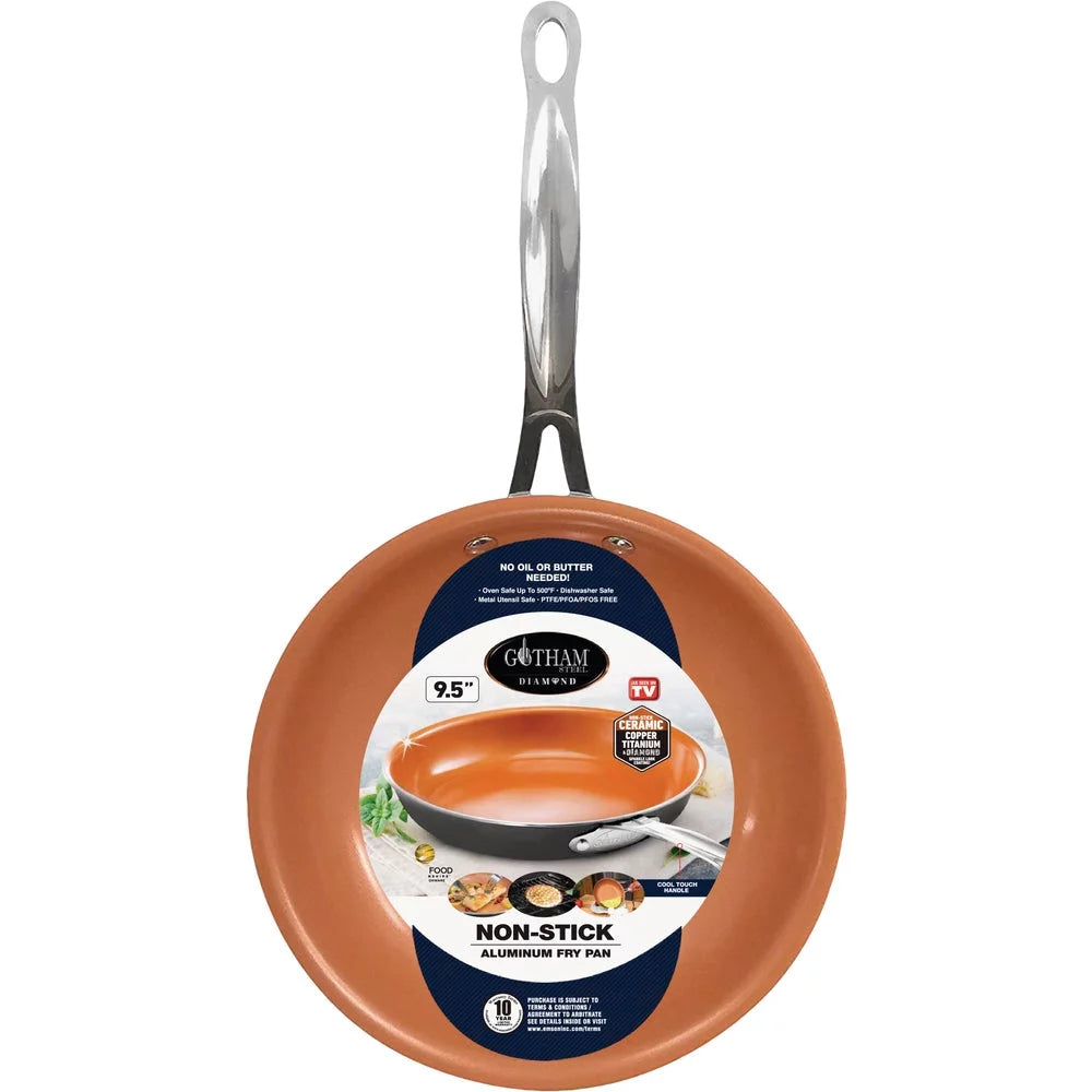 9.5 In. Copper Ceramic Non-Stick Fry Pan Y2792