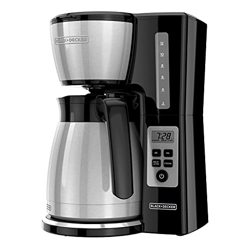 12 Cup Thermal Programmable Coffee Maker, Black/Steel J90664