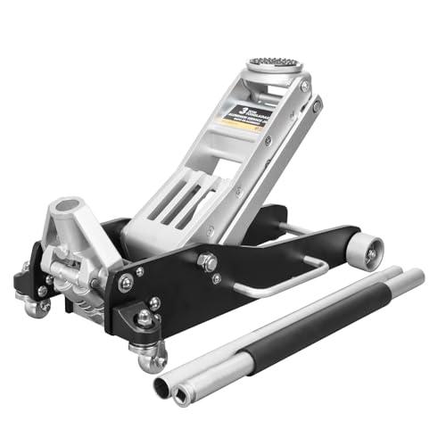 1.5 Ton Hydraulic Low Profile Aluminum and Steel Racing Floor Jack with Dual Piston Quick Lift Pump M25812
