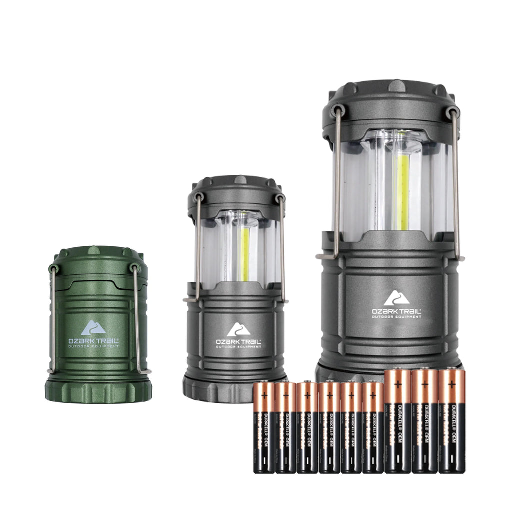 3 Pack AAA & AA Batteries LED Camping Lanterns L97517