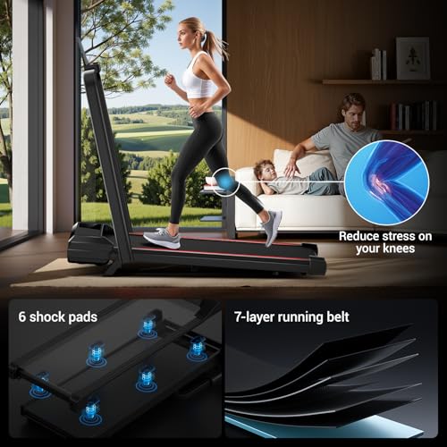 12% Incline Walking Pad Treadmill, 3-in-1 Folding Under Desk Treadmill, 2.5 HP Quiet Brushless, 300 LBS Capacity S165