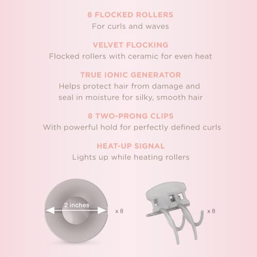 Ceramic Flocked Hot Rollers with Clips 2 inch Rollers R3633