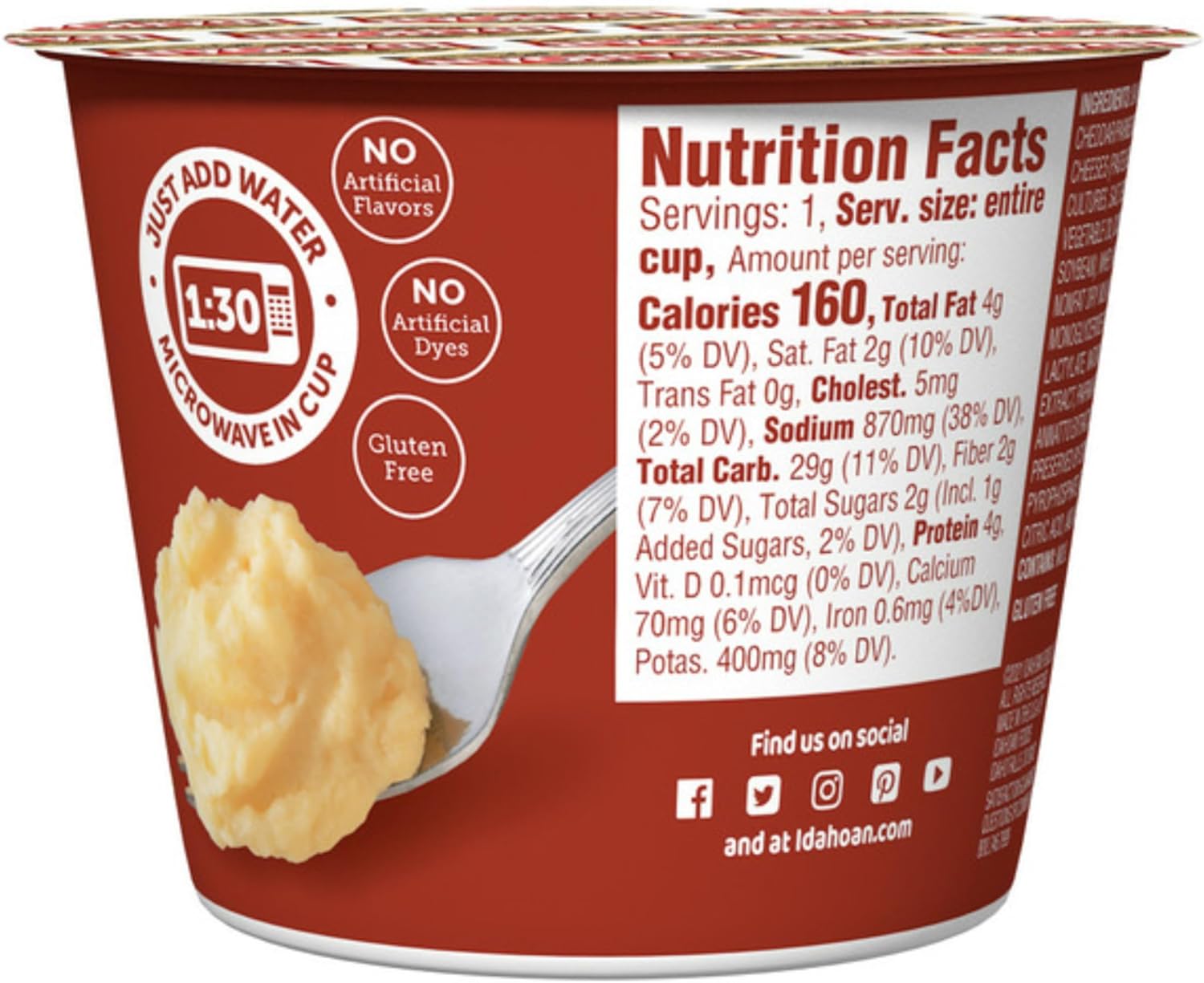 4 Flavor Mashed Potatoes Microwavable Bowls Variety, Pack of 8 D7704