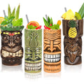Set of 4 Ceramic Tiki Mugs D419