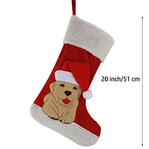 18’’ Red Felt Cat Christmas Stocking W1765