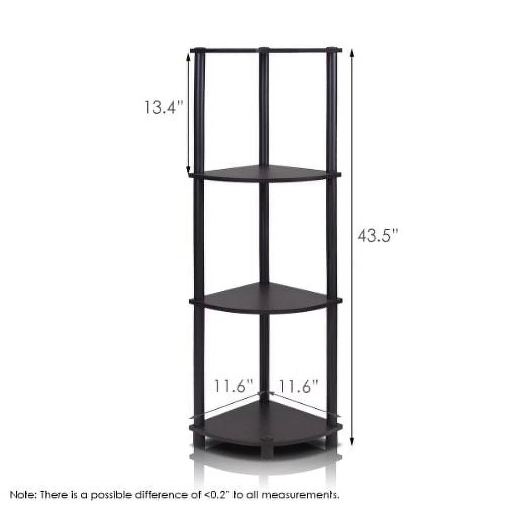 4-Tier Corner Shelf, Espresso/Black U1334