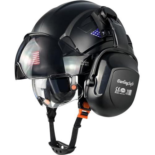 Safety Helmet with Visor Ear Muffs Hard Hat K80757