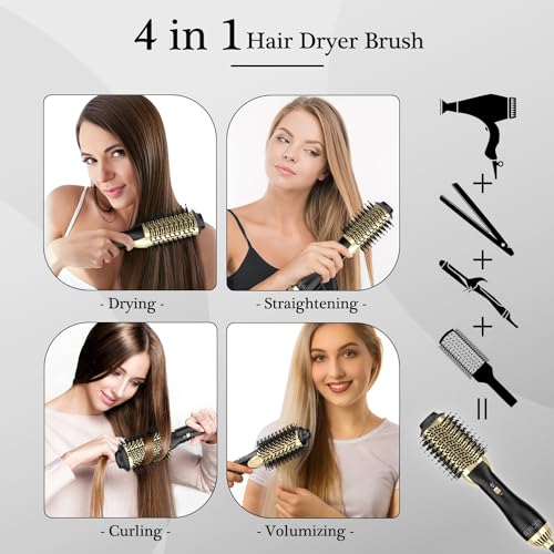 Hot Air Brush Blow Dryer Brush (Black, Red) I8343
