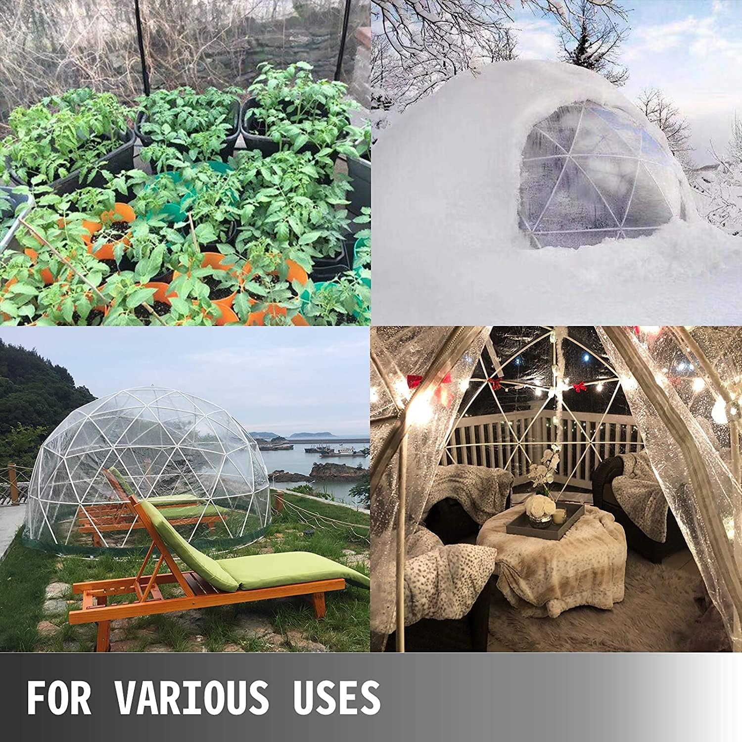 12ft Clear Geodesic Dome Tent A359