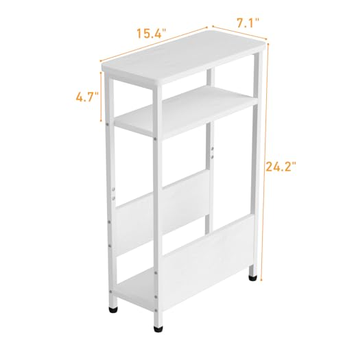 Faux White Marble 3 Tier Narrow Side Table C945820