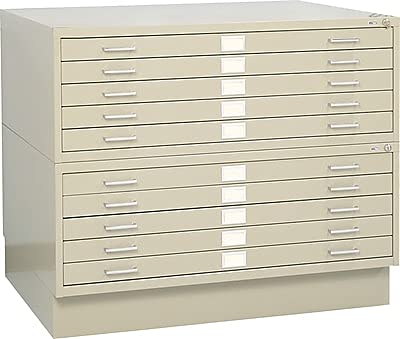 White 5-Drawer Flat File W16737