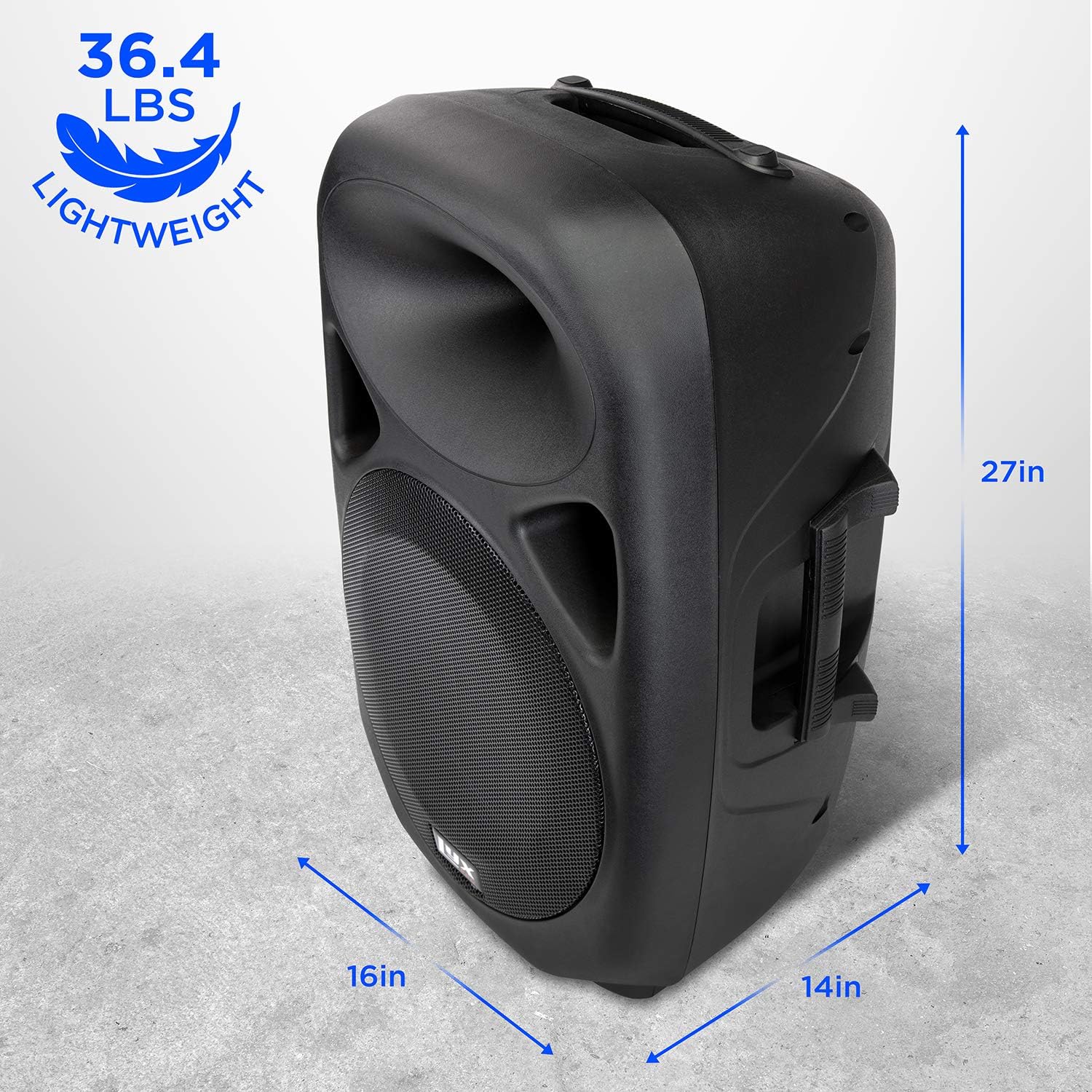 15 Inch PA Active Speaker System with Bluetooth, MP3, USB, SD Card Slot W4324