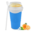 Pink Double Layers Silica Slushie Maker Cup with Lid & Straw G160067