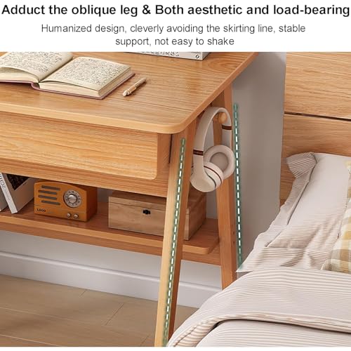 Walnut Wood Writing Desk with Drawers and Storage Shelves B37095