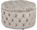 Beige Button Tufted Storage Ottoman W897