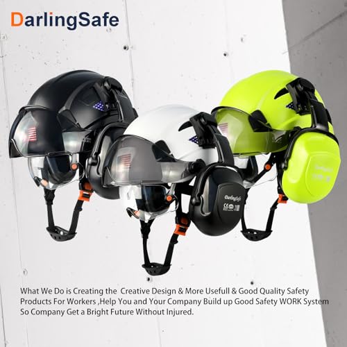 Safety Helmet with Visor Ear Muffs Hard Hat K80757