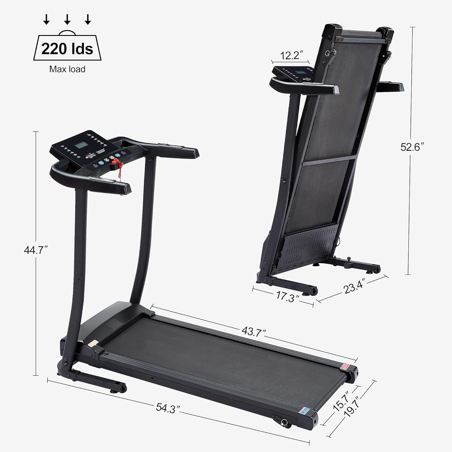 2.5 HP Folding Treadmill with 3-Speed Incline Adjustment H24685