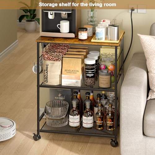 3 Tier Rolling Kitchen Cart with Lockable Wheels Y3803
