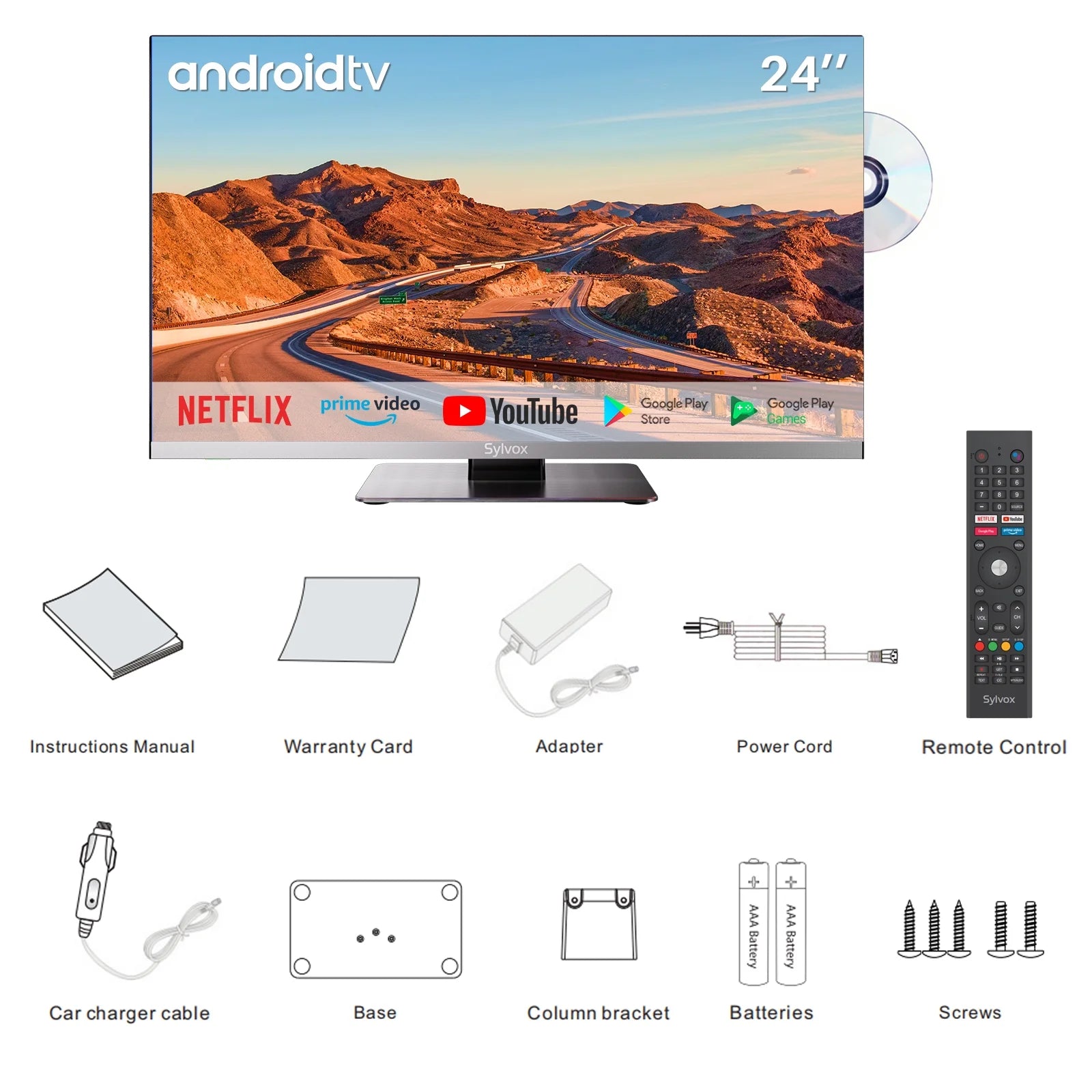 24 inch 12 Volt RV TV with Built-in DVD Player I13903
