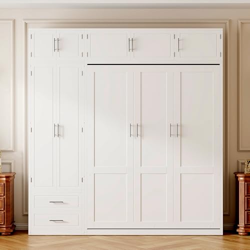 Gray Wood Twin Murphy Bed with Light and USB D346