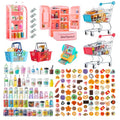 164Pcs Mini Shopping Cart Basket Toy Supermarket Metal Handcart Trolley DollHouse Grocery Accessories O2010
