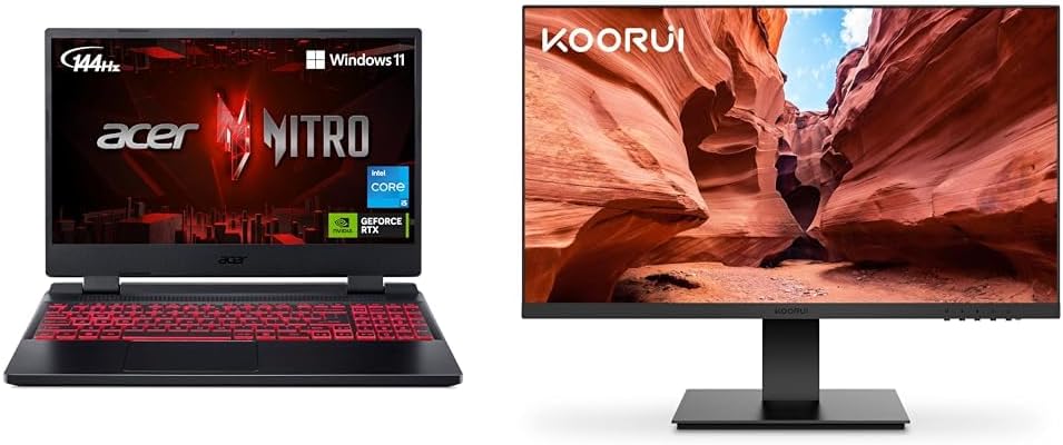 Gaming Laptop with Core i5-12500H, NVIDIA GeForce RTX 3050, 24 Inch Computer Monitor Full HD 1920 x 1080p VA Display 75Hz 3000:1 Contrast Ratio A9460