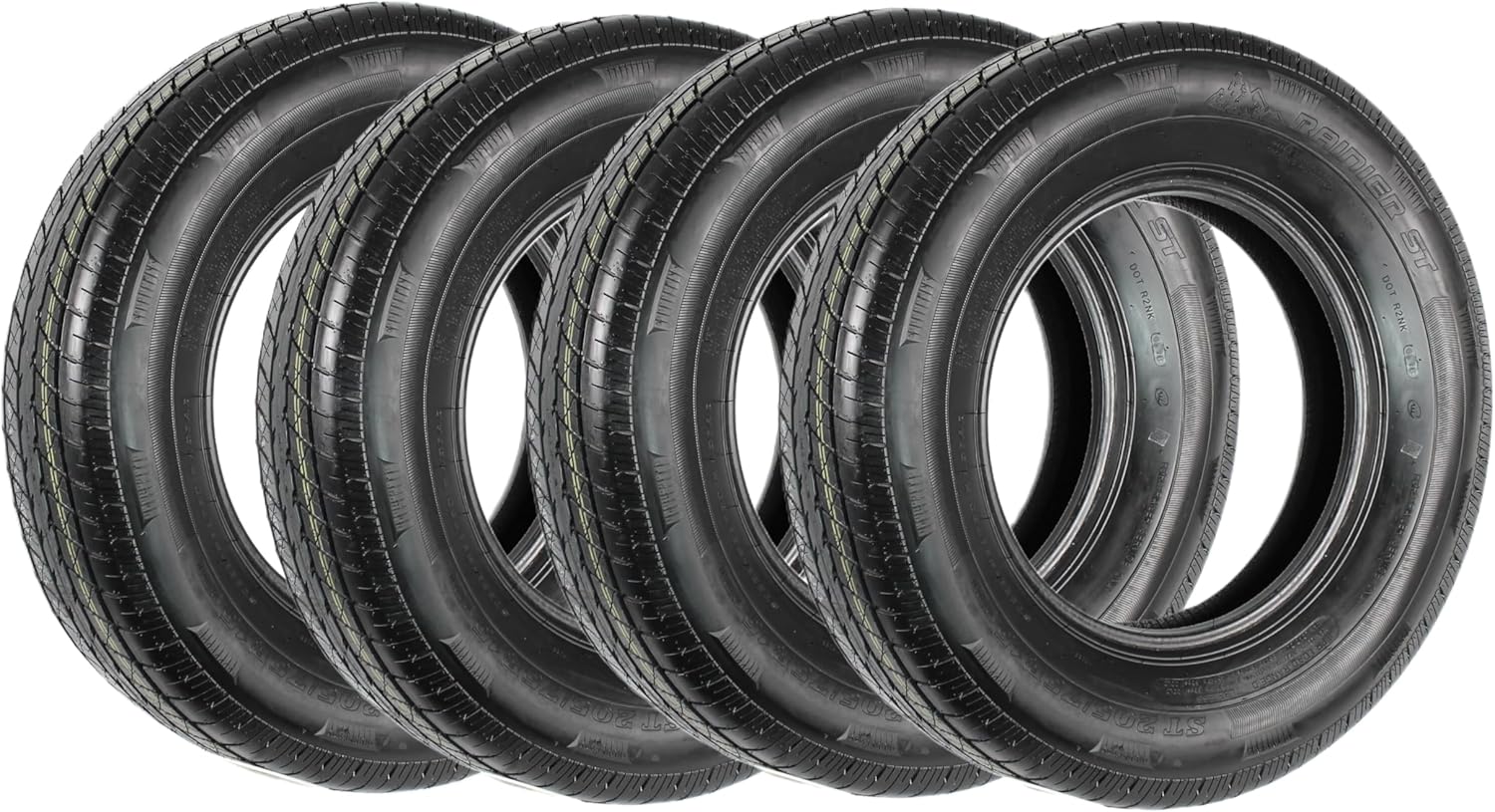 4-Pack ST205/75R15 Steel Belted Radial Trailer Tire Load Range C 1820# 205/75 R 15 Tire K841299