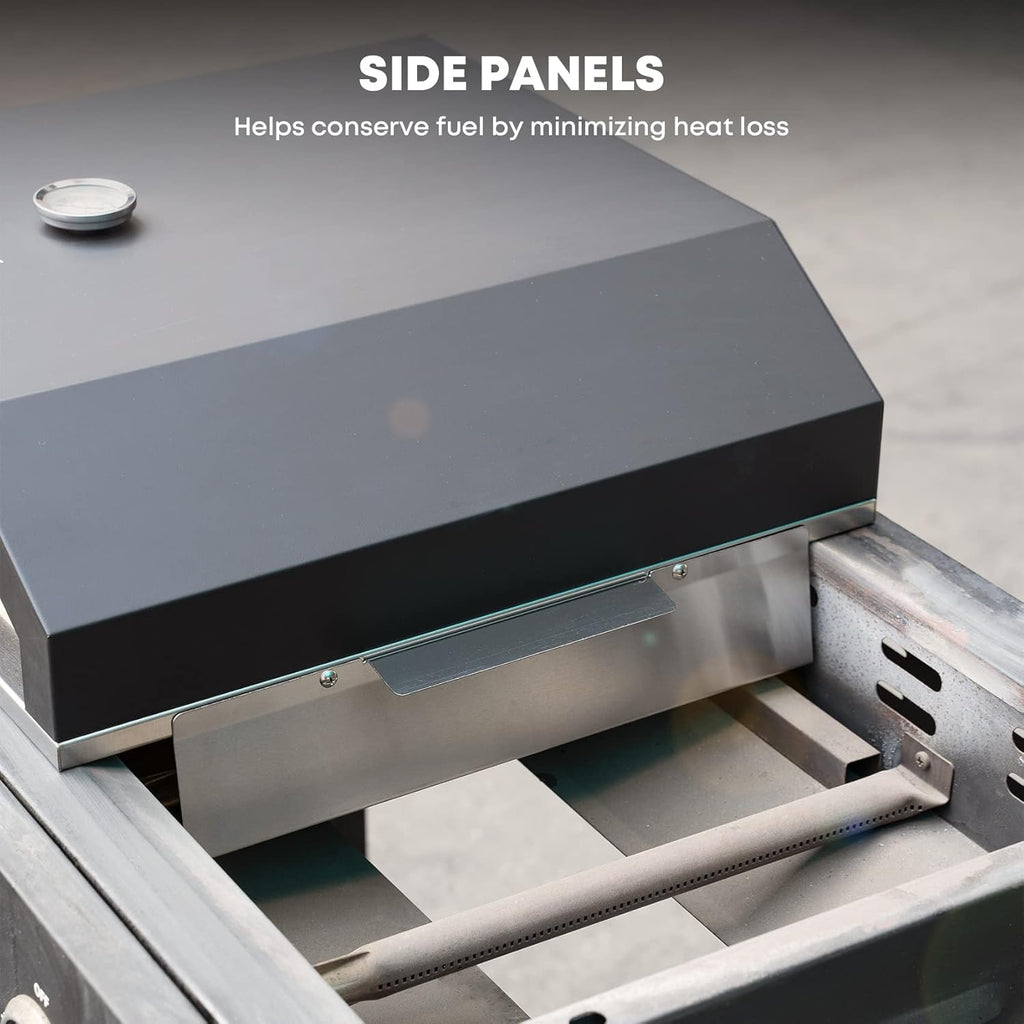 Pizza Oven with Side Panels and Temperature Gauge, 17.7 in. x 13.7 in. Pizza Stone R78756