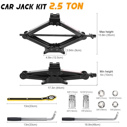 2 Ton Scissor Car Jack Kit with Lug Wrench I942471