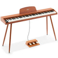 88 Key Semi Weighted Digital Piano Keyboard with 3-Pedal Unit, Built-In Speakers, USB/MIDI (Black) Z290