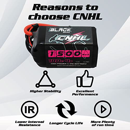 1500mAh 130C 4S Lipo Battery 14.8V with XT60 Plug (2 Packs) L833