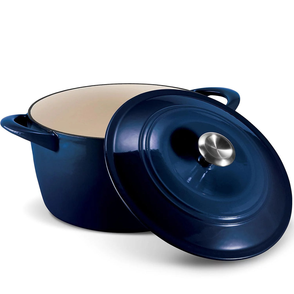 Enameled Cast Iron 7-Qt Covered Round Dutch Oven L656