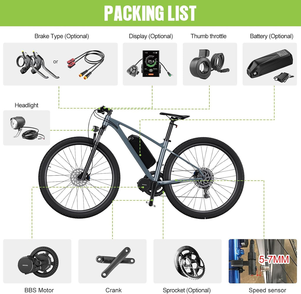 48V 750W E-Bike Conversion Motor Kit with Display F87857