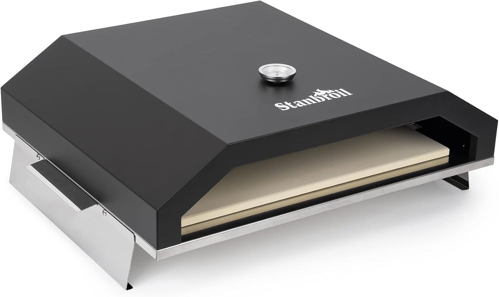 Pizza Oven with Side Panels and Temperature Gauge, 17.7 in. x 13.7 in. Pizza Stone R78756