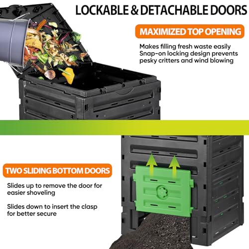 120 Gallon Black BPA Free Compost Bin A391665