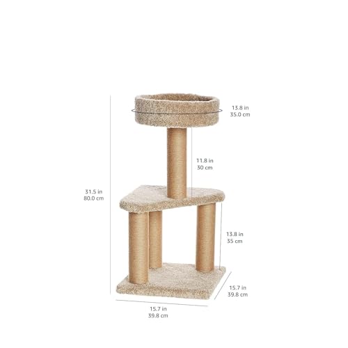 Beige Large Cat Tree with Scratching Posts J1741