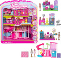 Mini Land DreamHouse & 3 Playsets with 4 1.5-Inch Dolls, Doll House Furniture & Accessories S44945