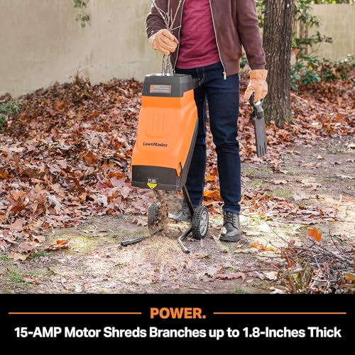 Electric Wood Chipper Shredder 15-Amp 1.8-Inch Cutting Diameter Z48818