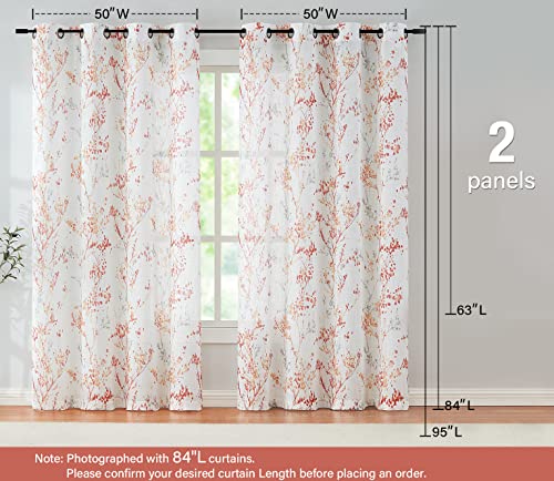 White Striped Sheer Curtains 63inch Length Light Filtering Semi Sheer Chiffon Window Curtains 2 pack Grommet Top X909