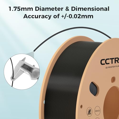 1.75mm PLA 3D Printer Filament Bundle 2Kg Black 2-Pack Q7900