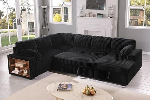Oversized U Shaped Sleeper Sectional Sofa with Storage Chaise M788
