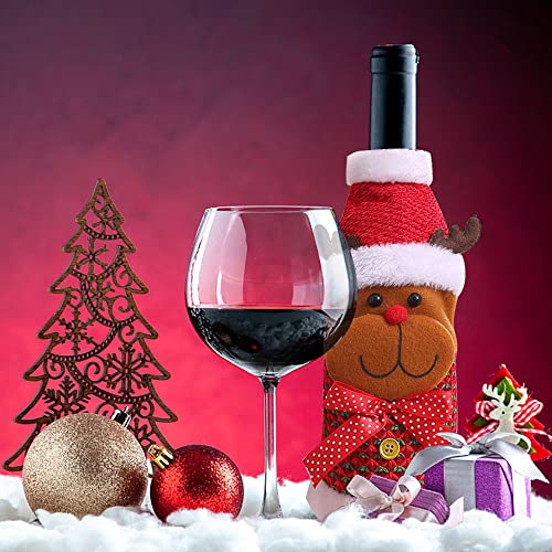 3 Pack Christmas Wine Bottle Bags - Red & Green T12827