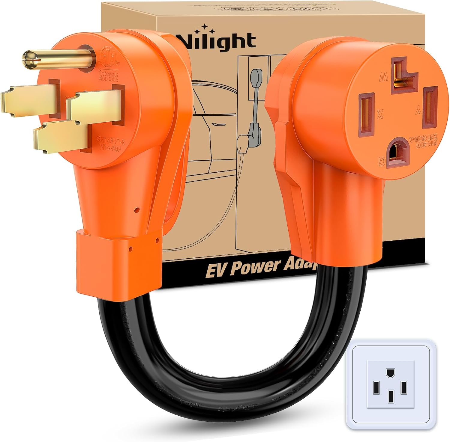 50 Amp to 30 Amp 4 Prong Pure Copper 125V/250V Outlet to EV Dryer Plug Conversion Heavy Duty 10 Gauge Wire Z877459