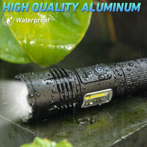 Rechargeable LED Flashlight High Lumen Super Bright COB Work Light IPX7 Waterproof L288