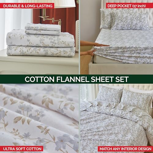 4-Piece 100% Turkish Cotton Flannel Sheet Set Queen K719719