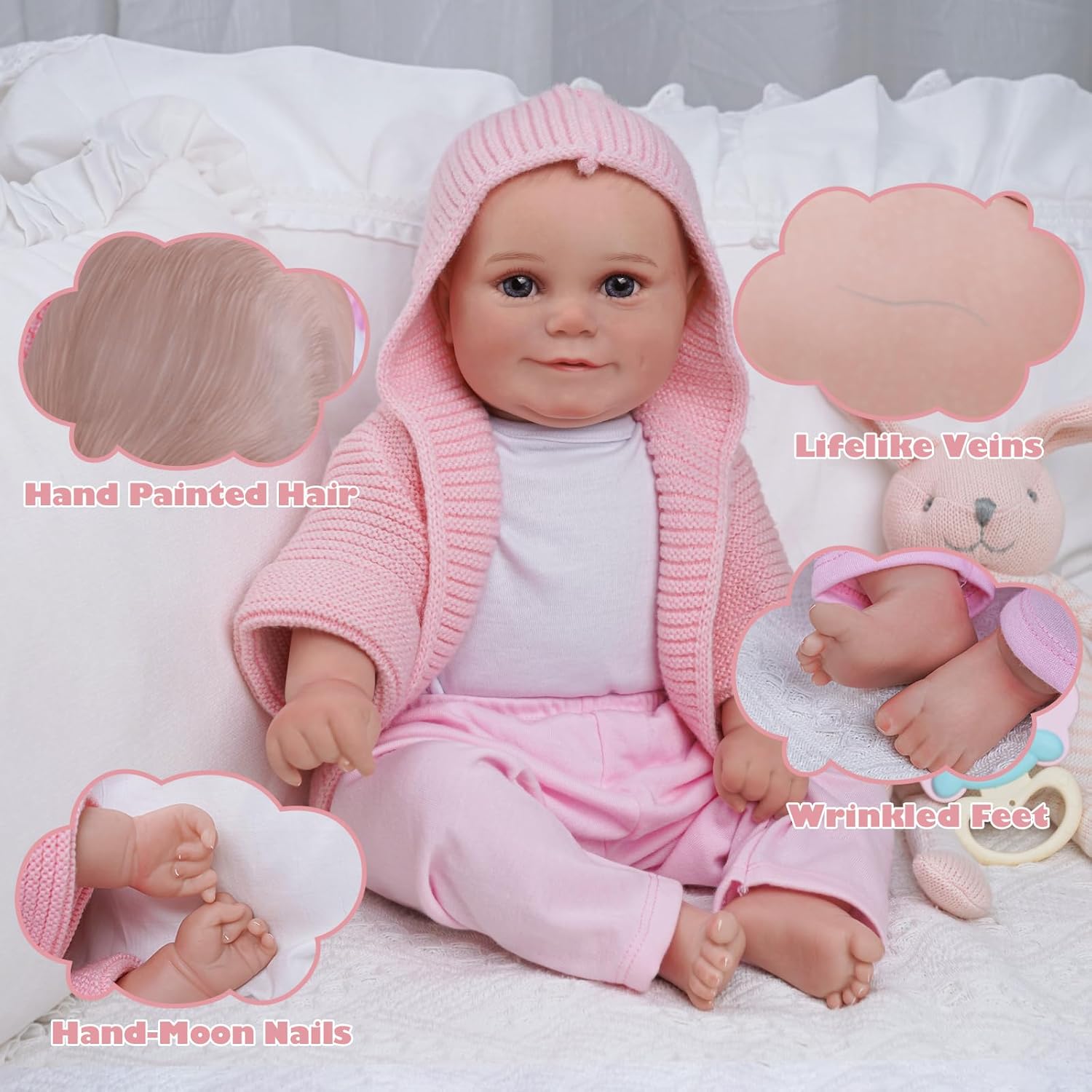 20 Inches Soft Body Realistic Reborn Baby Doll N3737